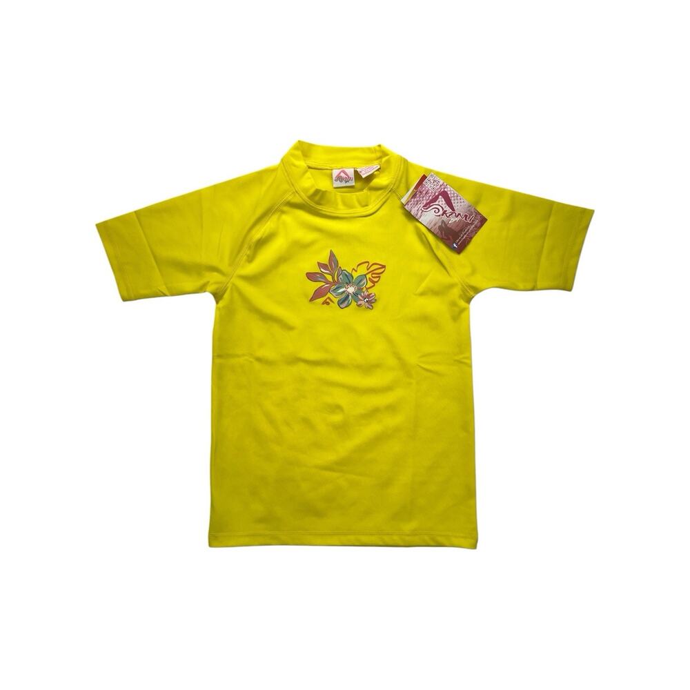 Kanu Surf Girls Rashguard Swimwear Daria Yellow UPF 50+ 14/16 NWT